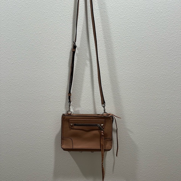 Rebecca Minkoff Regan Brown pebble Leather Crossbody Bag purse EUC - Picture 3 of 6